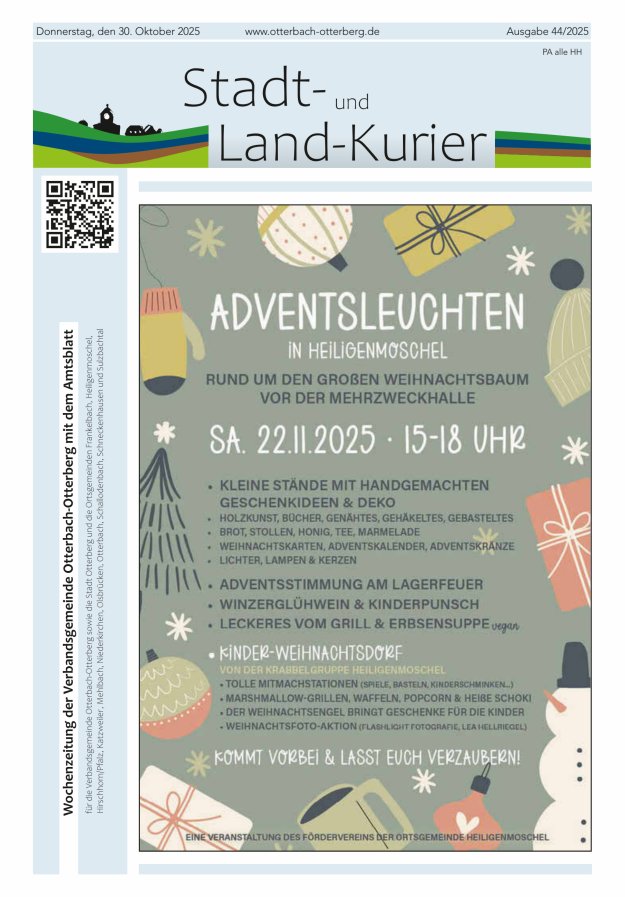 Stadt- und Land-Kurier Otterbach-Otterberg Titelblatt 44/2025