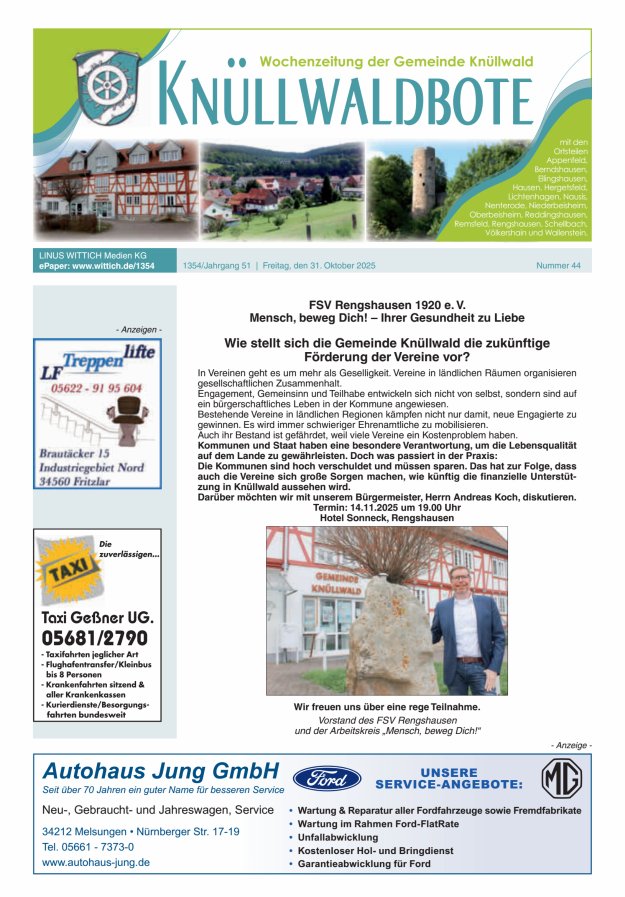 Knüllwaldbote Titelblatt 44/2025