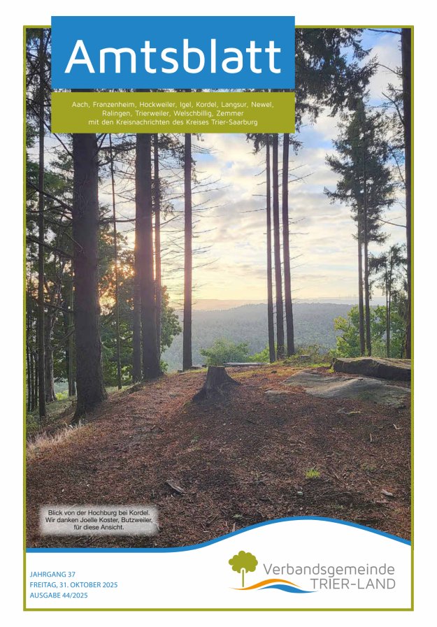 Amtsblatt VG Trier-Land Titelblatt 44/2025