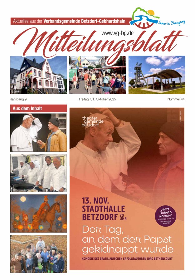 Aktuelles aus der VG Betzdorf-Gebhardshain Ausgabe Gebhardshain Titelblatt 44/2025
