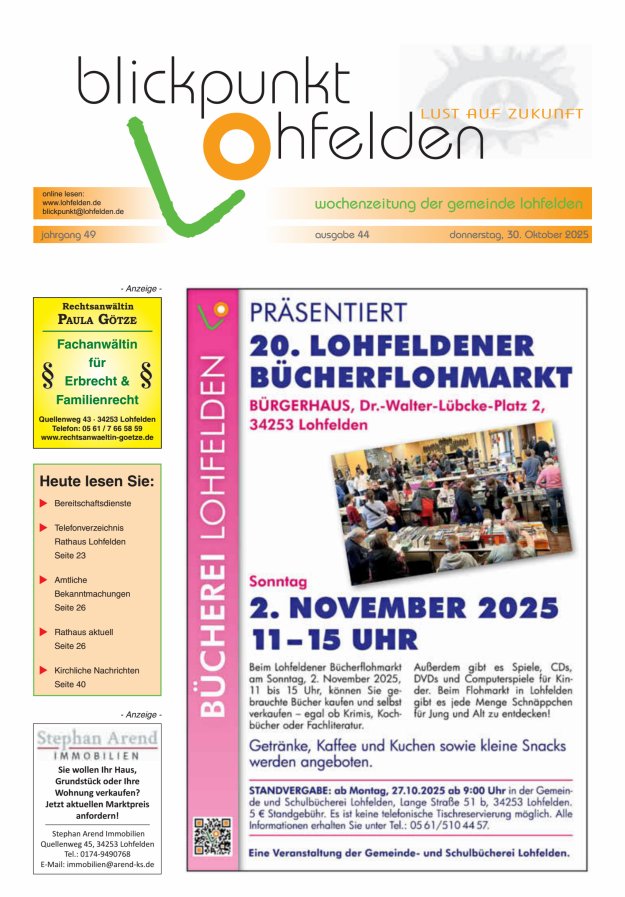 Blickpunkt Lohfelden Titelblatt 44/2025
