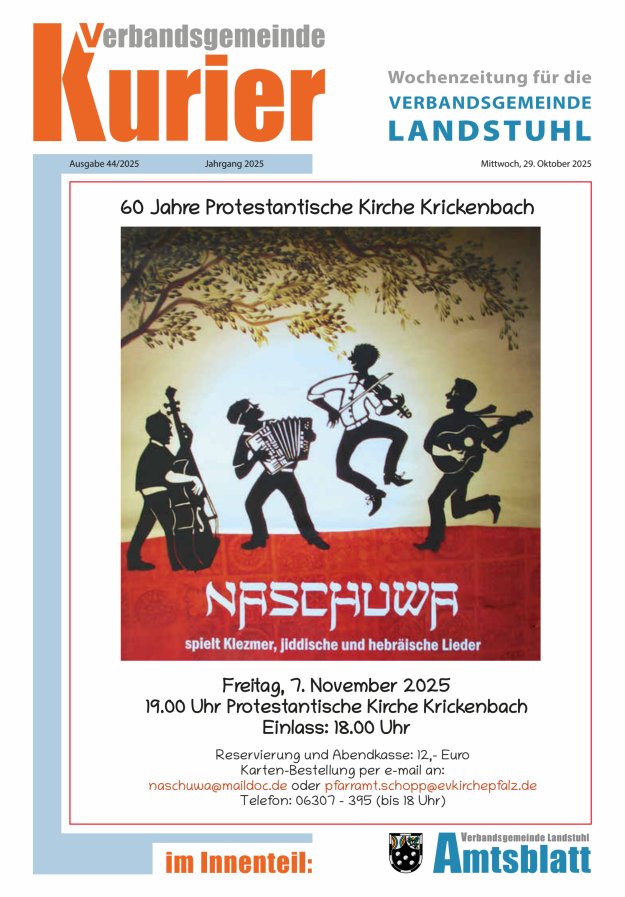 Verbandsgemeinde Kurier Landstuhl Titelblatt 44/2025