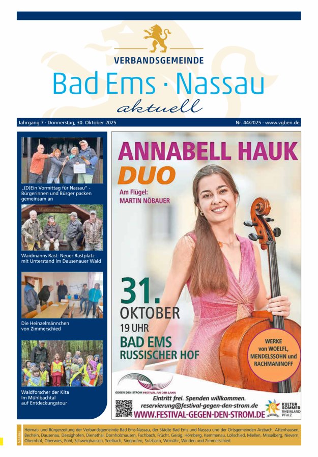 Bad Ems-Nassau aktuell Ausgabe Nassau Titelblatt 44/2025