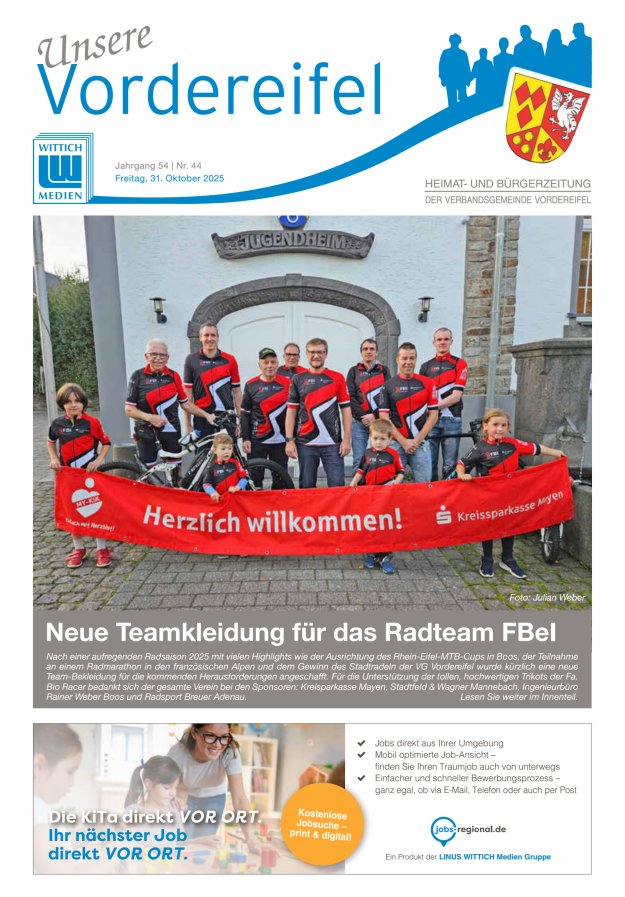 Mitteilungsblatt Vordereifel - Heimat- u Bürgerzeitung der VG Vordereifel Titelblatt 44/2025