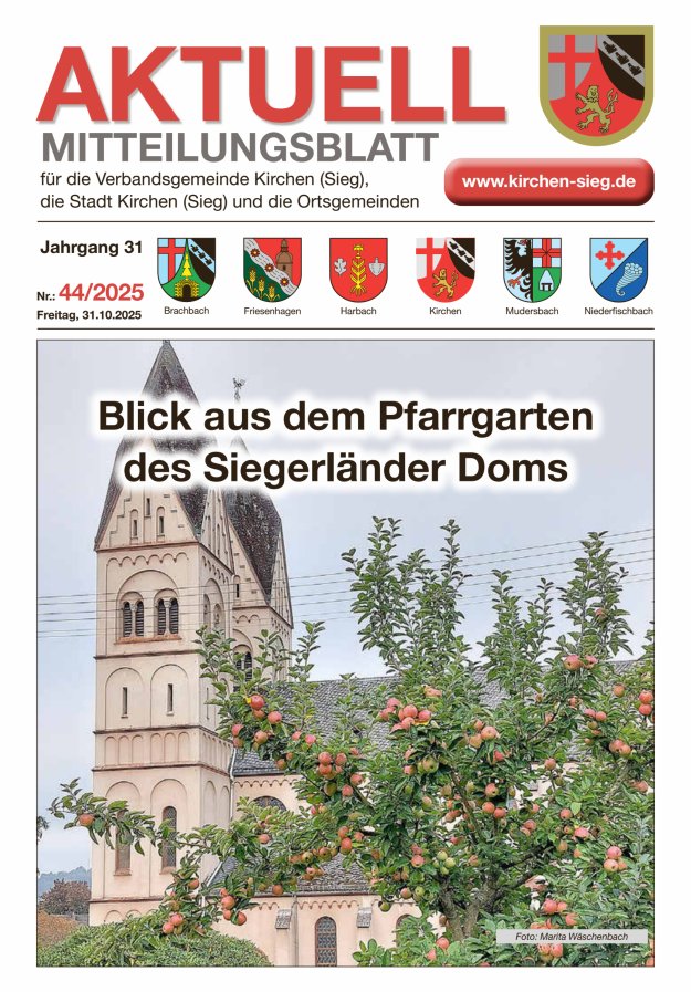 Aktuell - Mitteilungsblatt für die VG Kirchen (Sieg) Titelblatt 44/2025