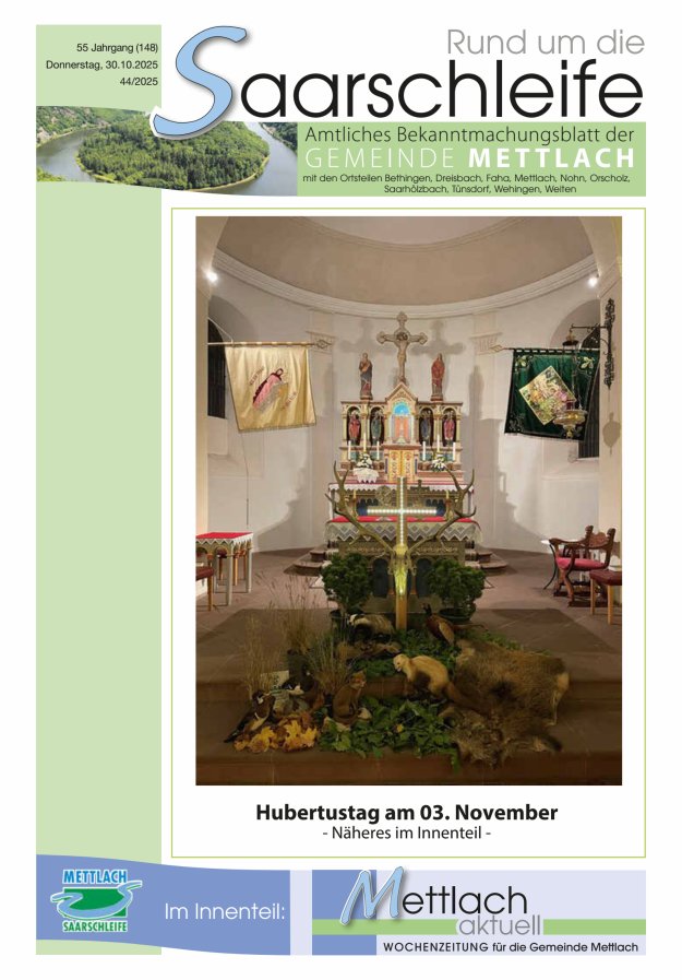 Rund um die Saarschleife Gemeinde Mettlach Titelblatt 44/2025