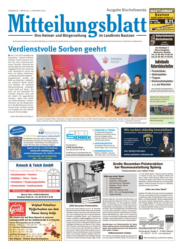 Mitteilungsblatt LK Bautzen Ausgabe Bischofswerda Titelblatt 43/2025