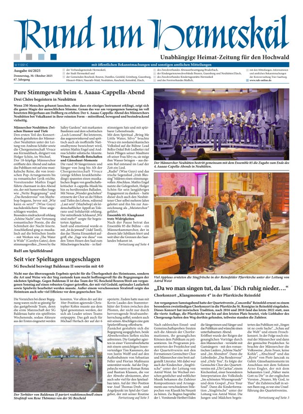 Rund um Hermeskeil Titelblatt 44/2025