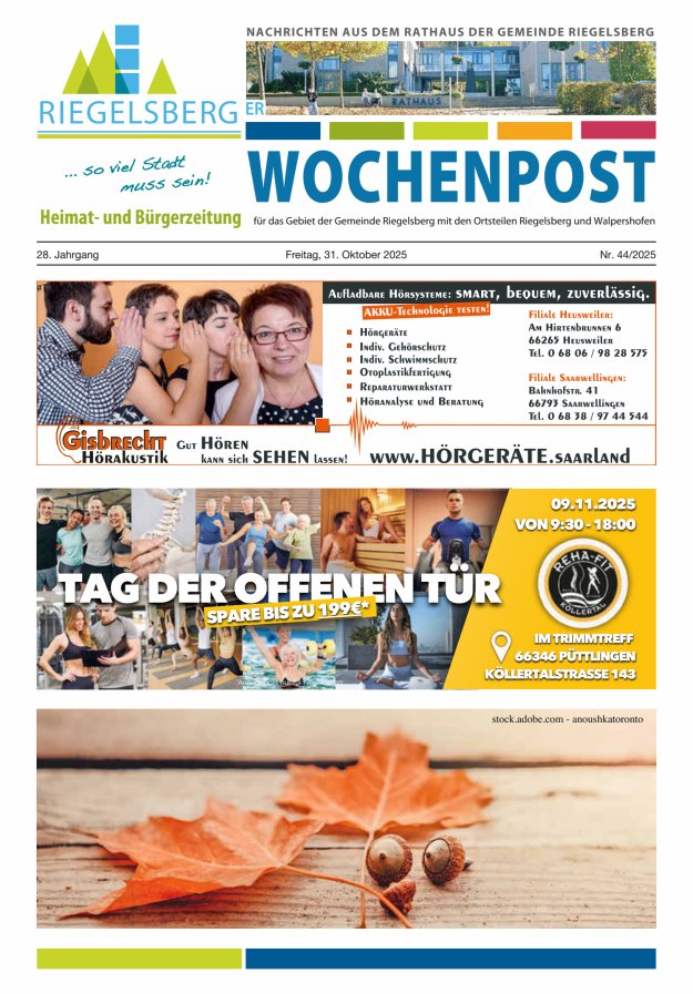 Riegelsberger Wochenpost Titelblatt 44/2025