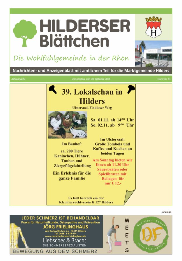 Hilderser Blättchen Titelblatt 44/2025