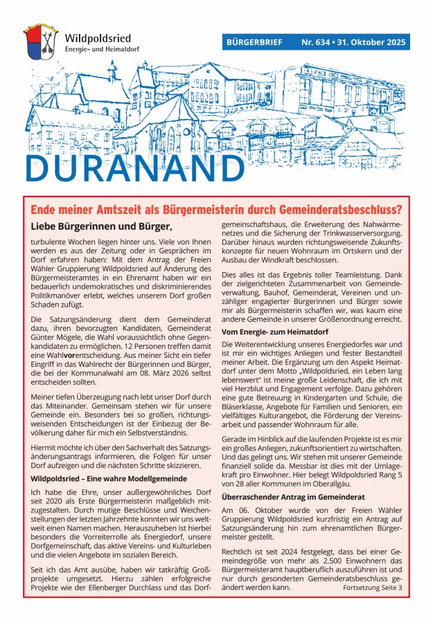 Wildpoldsrieder Duranand Titelblatt 634/2025