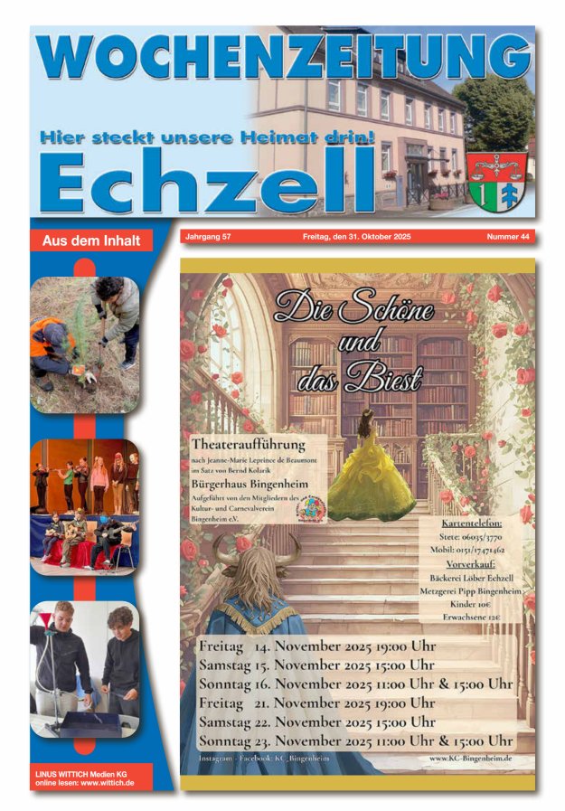 Wochenzeitung für die Gemeinde Echzell Titelblatt 44/2025
