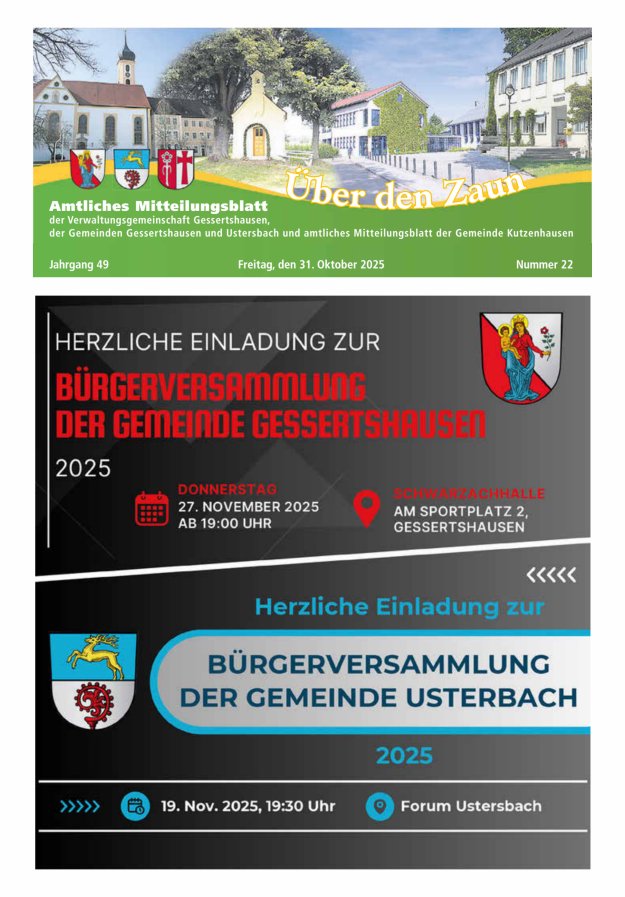 Über den Zaun Titelblatt 22/2025