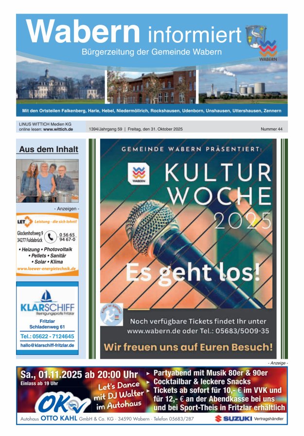 Wabern informiert Titelblatt 44/2025