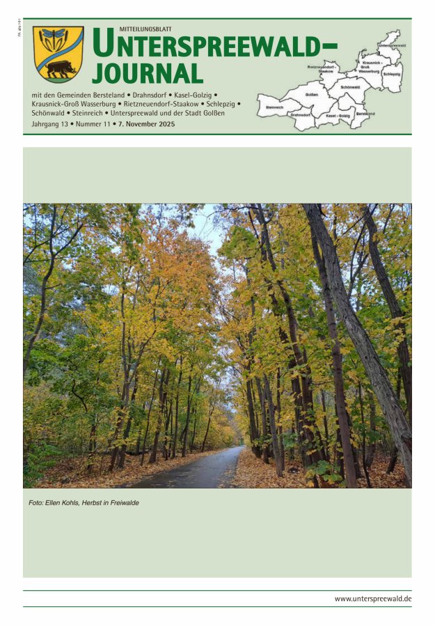 Unterspreewald-Journal Titelblatt 11/2025