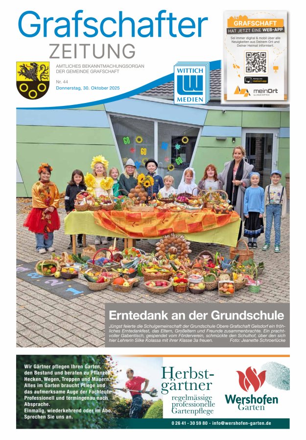 Grafschafter Zeitung Titelblatt 44/2025