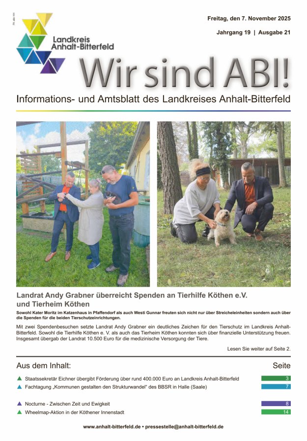 Informations- und Amtsblatt des LK Anhalt-Bitterfeld Titelblatt 21/2025