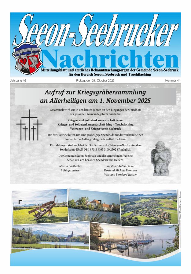 Seeon-Seebrucker Nachrichten Titelblatt 44/2025