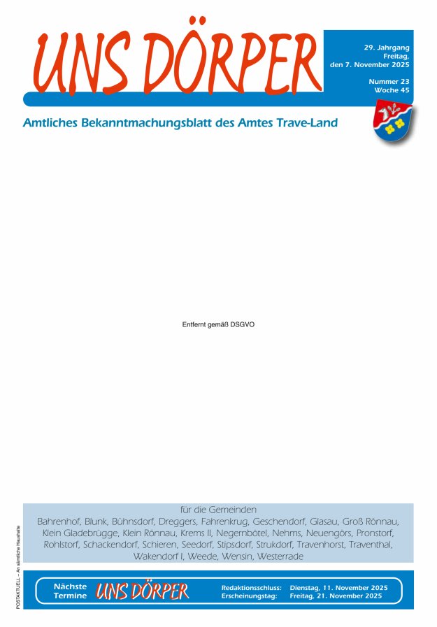 Uns Dörper Titelblatt 23/2025