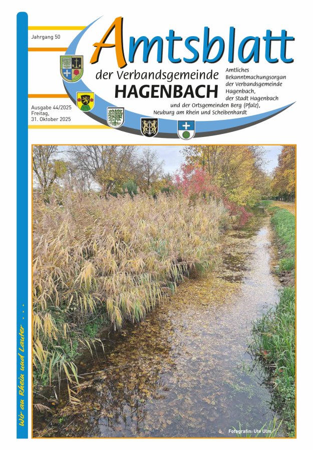 Amtsblatt der VG Hagenbach Titelblatt 44/2025