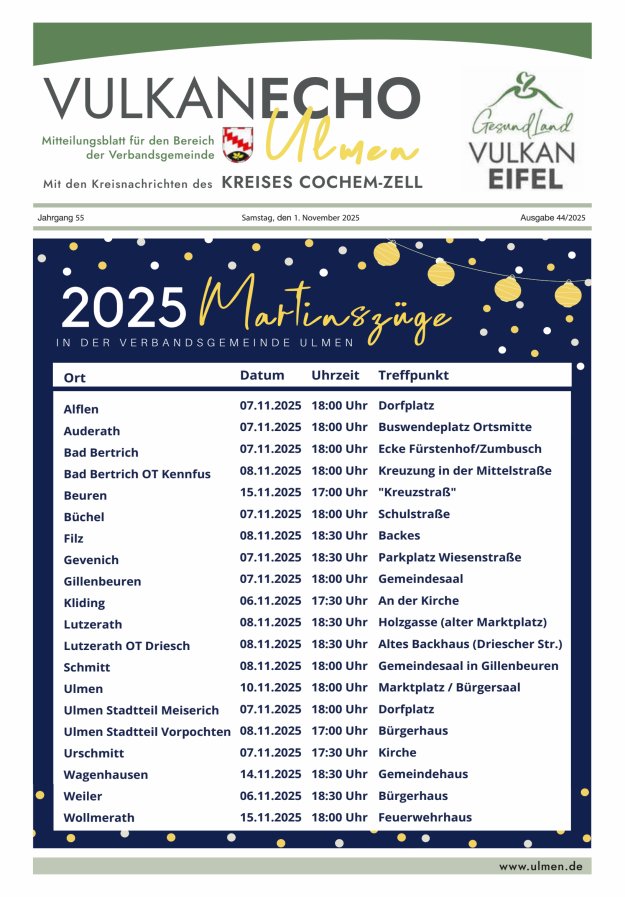 Vulkan Echo VG Ulmen Titelblatt 44/2025