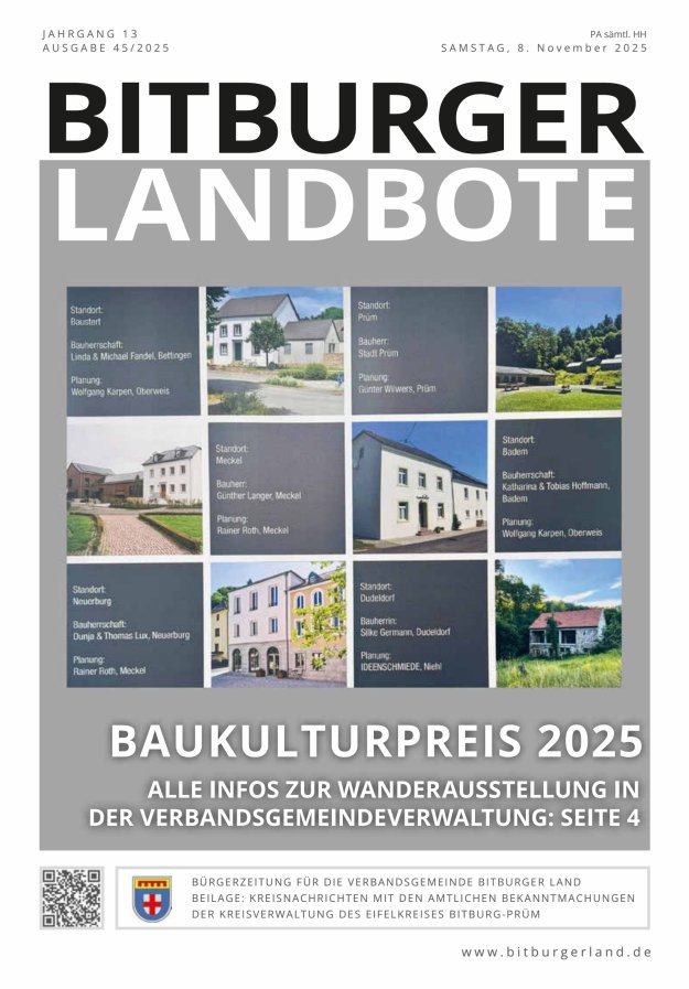 Bitburger Landbote Titelblatt 45/2025