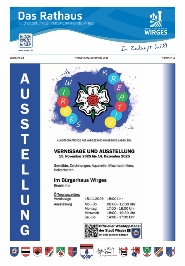 Das Rathaus - Informationen für die Bürger in der VG Wirges Titelblatt 45/2025