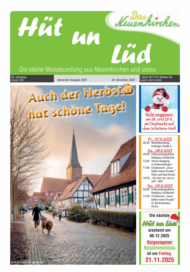 Hüt un Lüd Titelblatt 11/2025