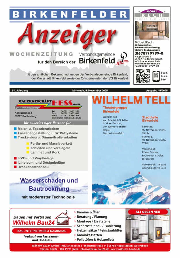 Birkenfelder Anzeiger Titelblatt 45/2025