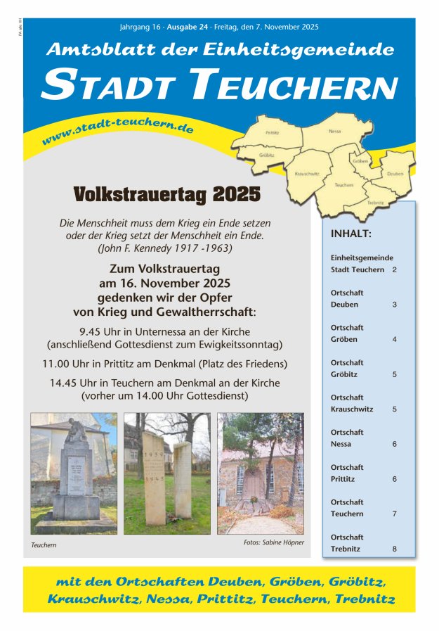 Amtsblatt der Einheitsgemeinde Stadt Teuchern Titelblatt 24/2025
