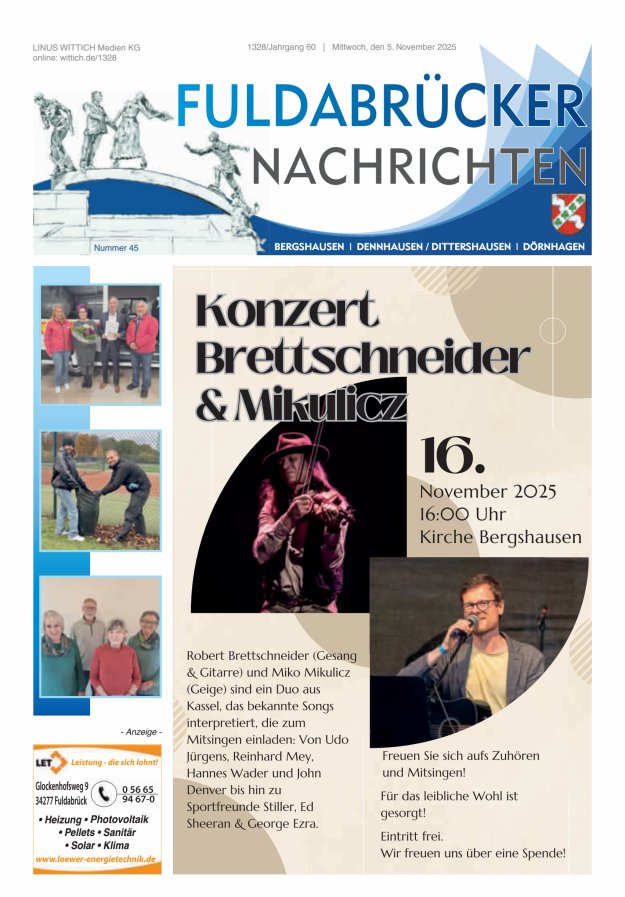 Fuldabrücker Nachrichten Titelblatt 45/2025