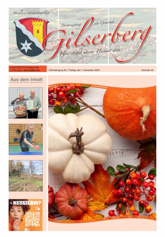 Hochland Mitteilungsblatt Gilserberg Titelblatt 45/2025