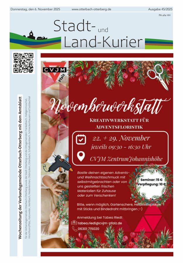 Stadt- und Land-Kurier Otterbach-Otterberg Titelblatt 45/2025