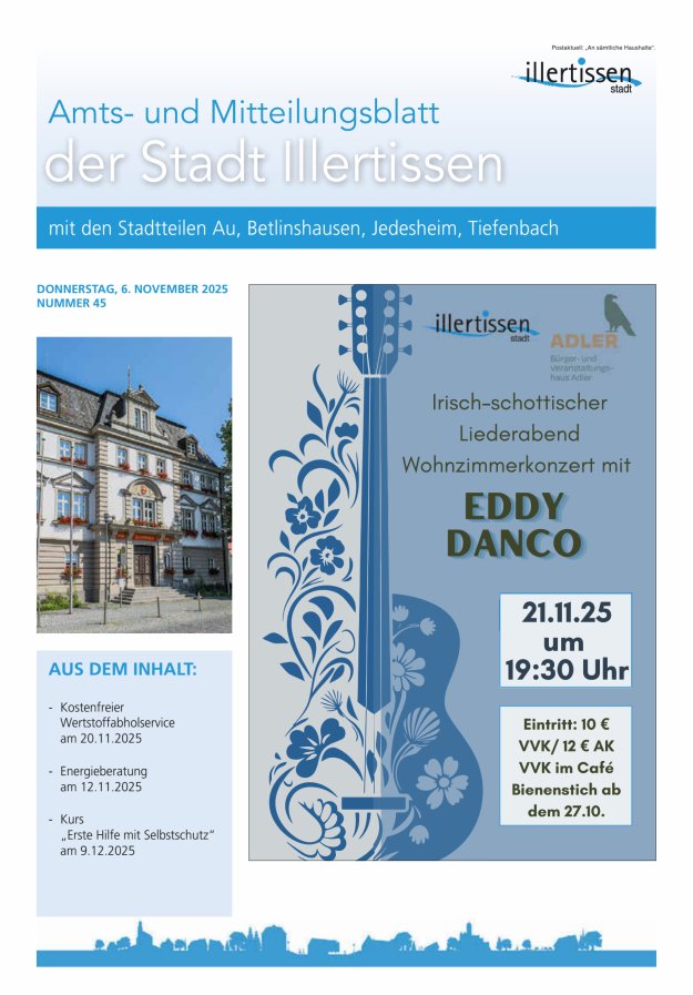 Amts- und Mitteilungsblatt Stadt Illertissen Titelblatt 45/2025