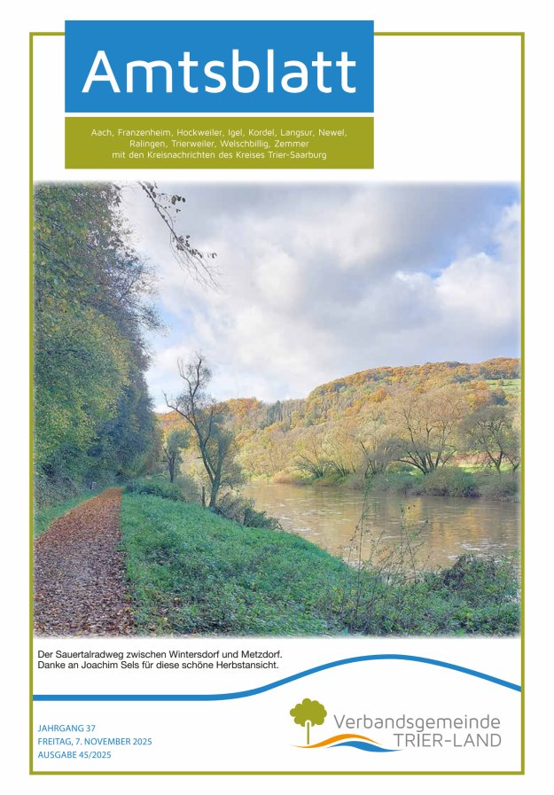 Amtsblatt VG Trier-Land Titelblatt 45/2025