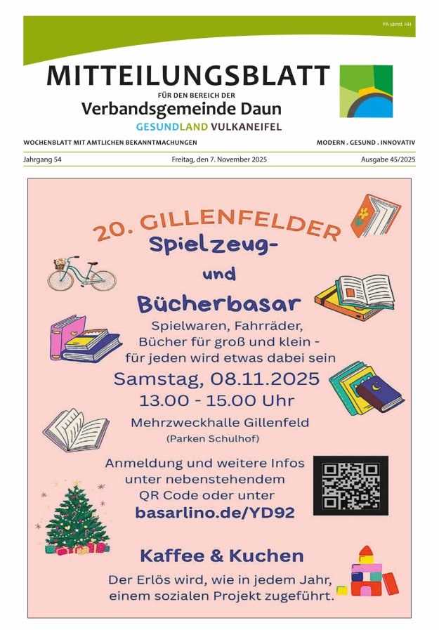 Mitteilungsblatt VG Daun Titelblatt 45/2025