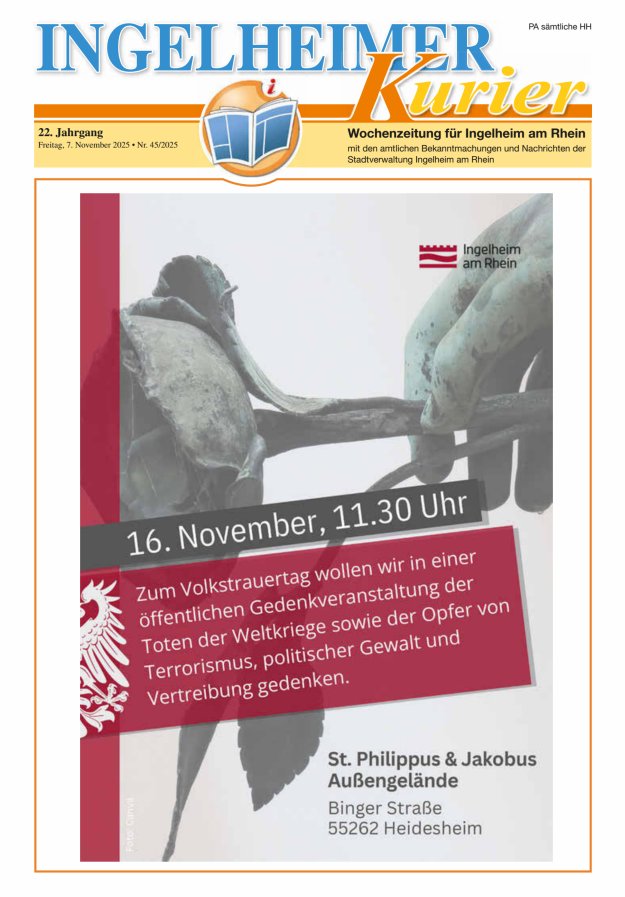 Ingelheimer Kurier Titelblatt 45/2025