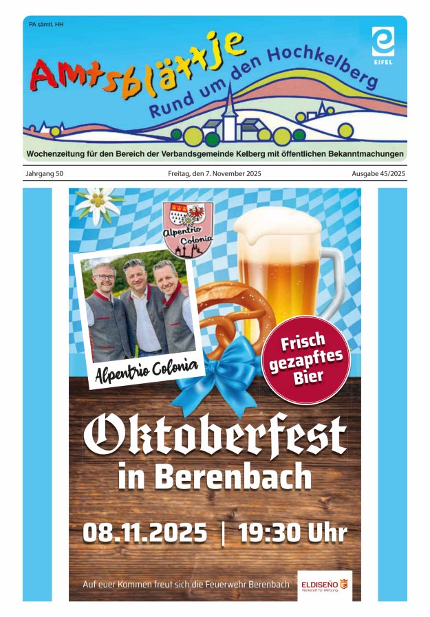 Amtsblättje - Rund um den Hochkelberg Titelblatt 45/2025