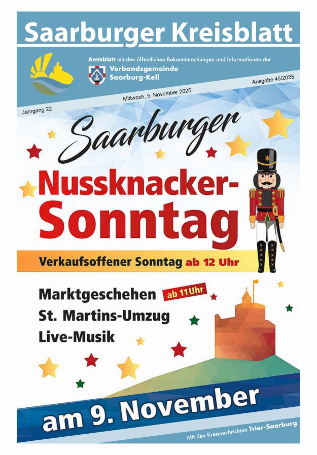 Saarburger Kreisblatt Titelblatt 45/2025