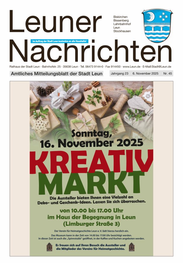 Leuner Nachrichten Titelblatt 45/2025