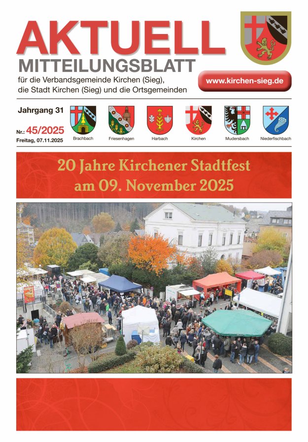 Aktuell - Mitteilungsblatt für die VG Kirchen (Sieg) Titelblatt 45/2025