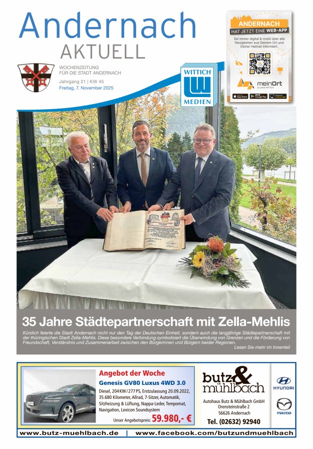 Andernach aktuell Titelblatt 45/2025