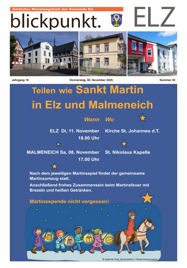 Blickpunkt Elz Titelblatt 45/2025