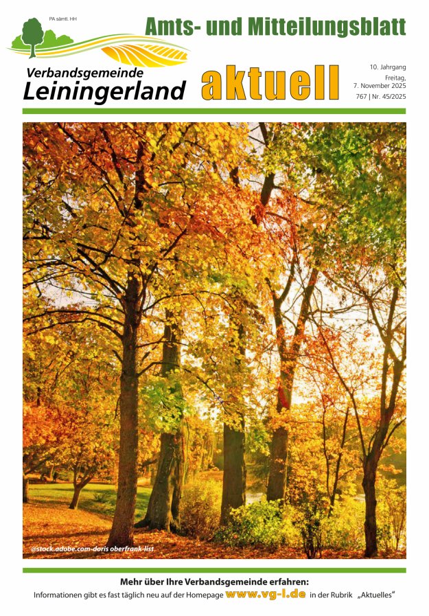 VG Leiningerland aktuell Titelblatt 45/2025
