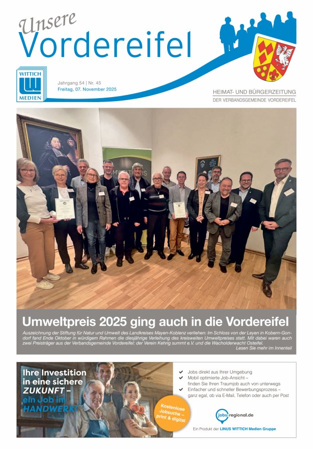 Mitteilungsblatt Vordereifel - Heimat- u Bürgerzeitung der VG Vordereifel Titelblatt 45/2025