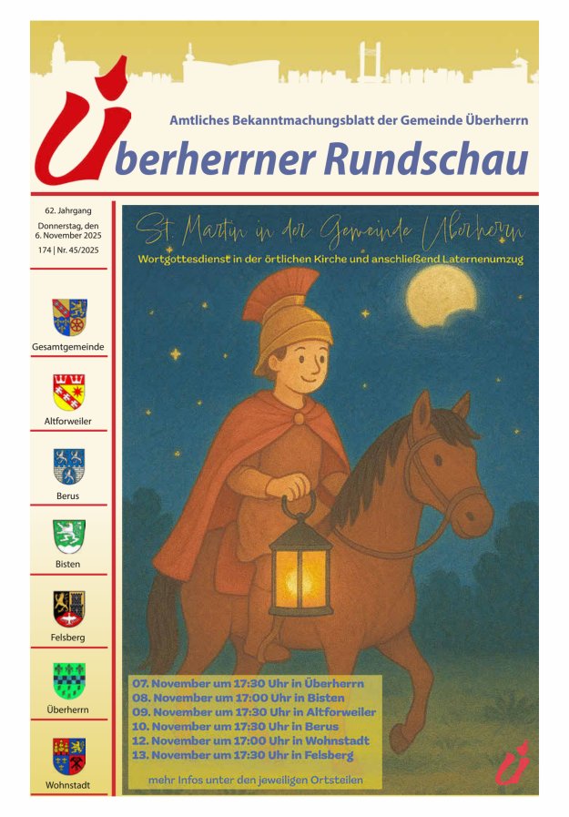 Überherrner Rundschau Titelblatt 45/2025