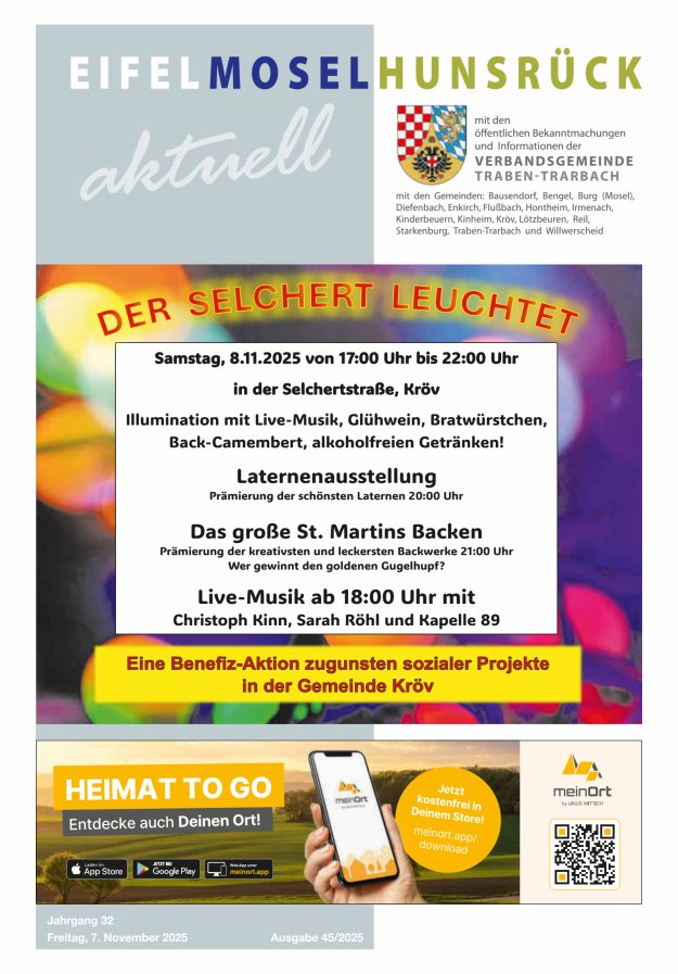 Eifel-Mosel-Hunsrück aktuell VG Traben-Trarbach Titelblatt 45/2025