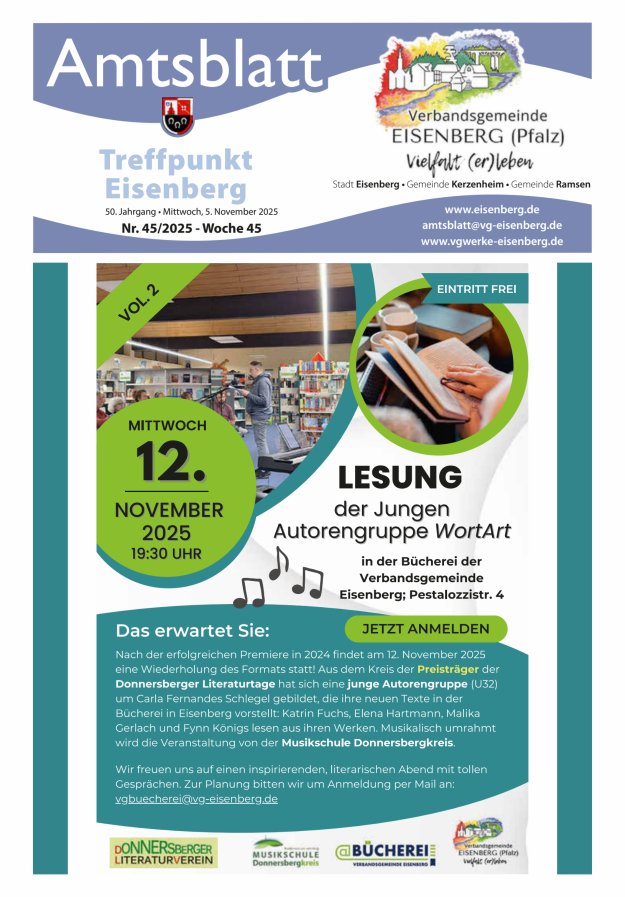 Treffpunkt Eisenberg Titelblatt 45/2025