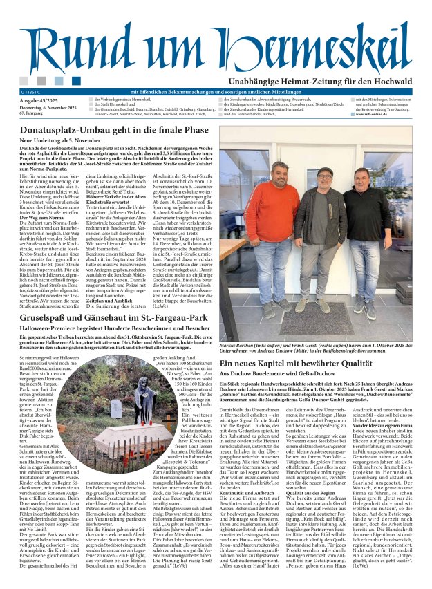 Rund um Hermeskeil Titelblatt 45/2025