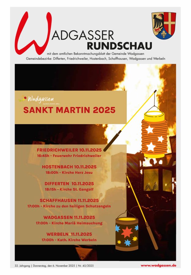 Wadgasser Rundschau Titelblatt 45/2025
